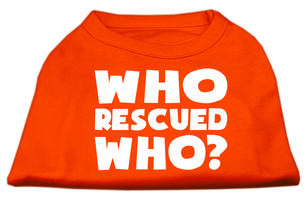 Who Rescued Who Screen Print Shirt Orange XS